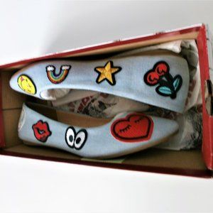 NWT UNIONBAY Flats Light Denim with Patches 6.5
